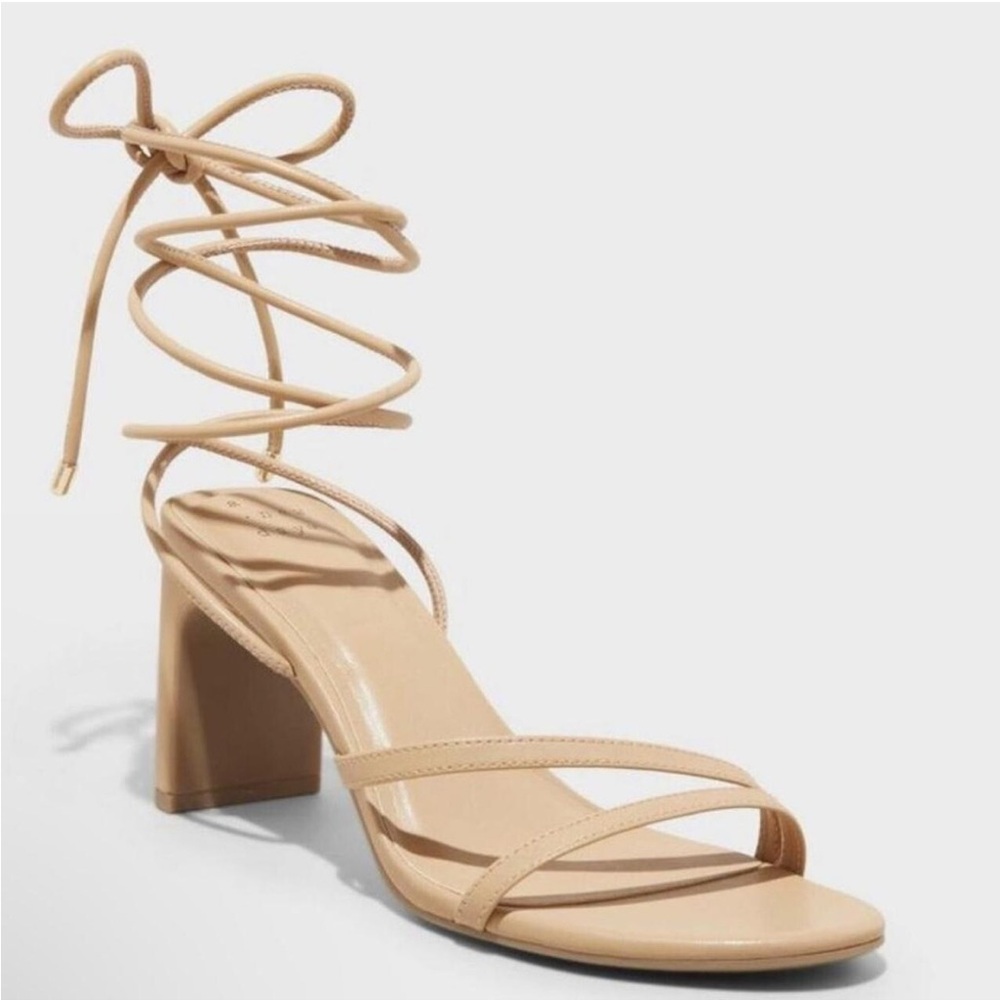 a new day Women's Brown Strappy Sandals lace-up sandals size 9.5